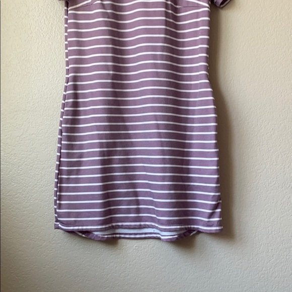 32 Degrees Tee Shirt Dress Striped Purple and White size Medium - Picture 3 of 9